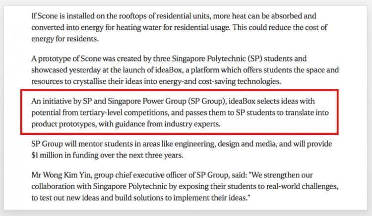 新加坡能源集团同新加坡理工学院设实验室，加速学生点子变产品！