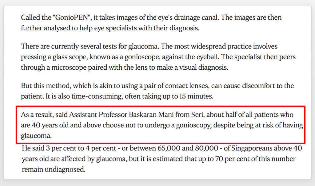 新加坡研发笔型相机无需眼疾医生操作，更快速检查青光眼！