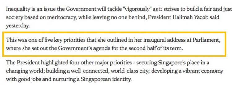 新加坡总统施政方针演说由第四代领导团队起草，定下国家重要目标！