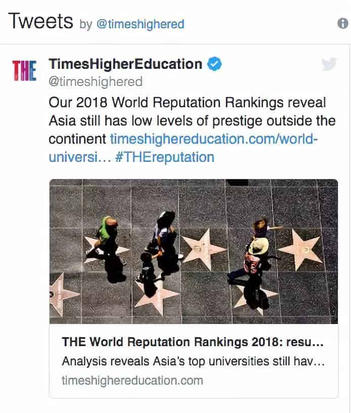 新加坡国立大学今年在《泰晤士报高等教育特辑》的全球大学声誉排行榜中排名第24！